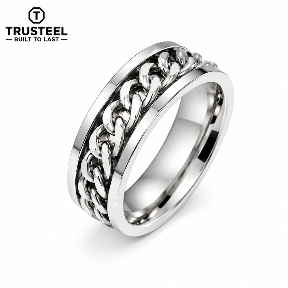 316l stainless steel chain spinner rind men’s women’s band size 12